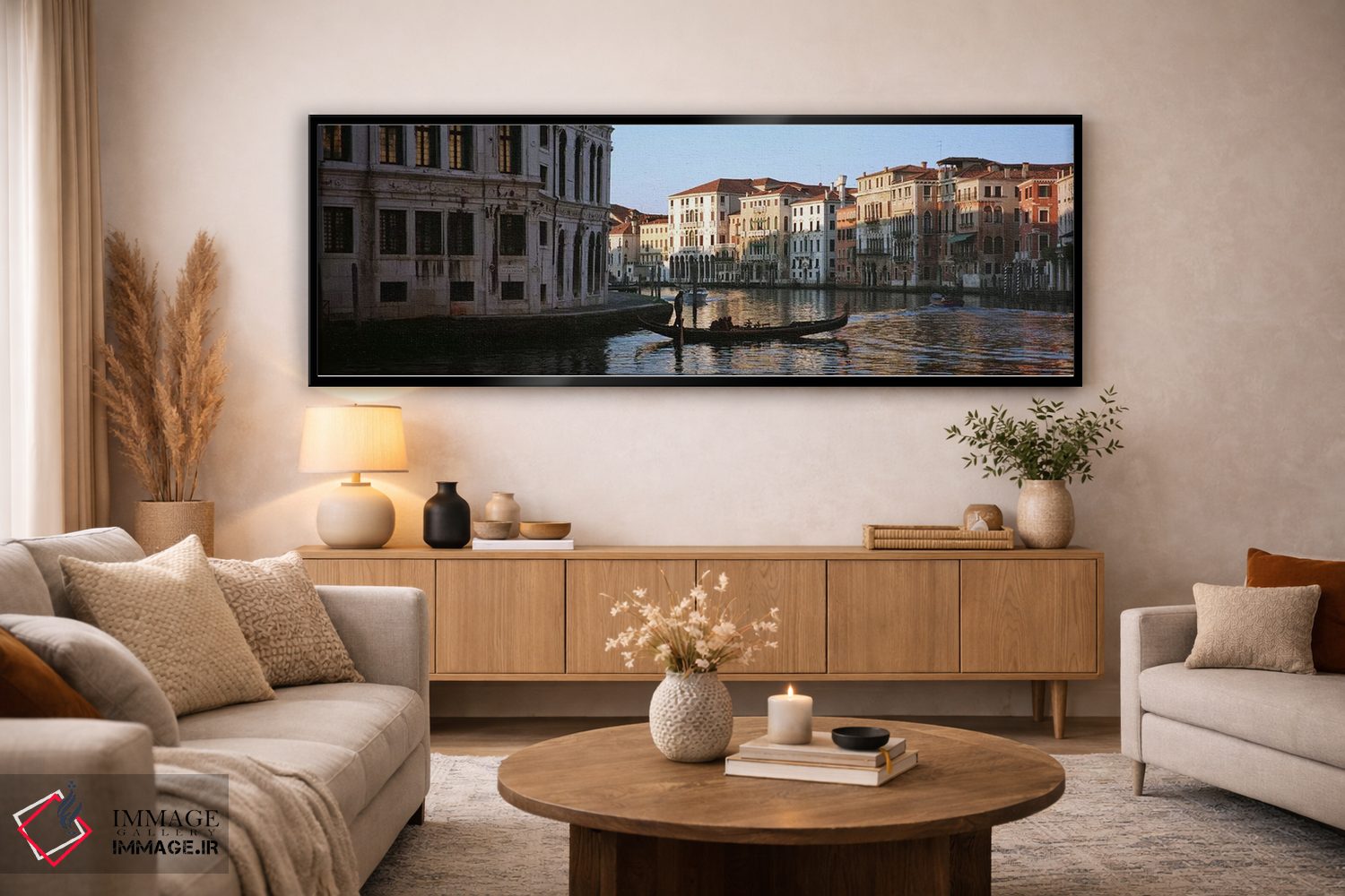 تابلو دکوراتیو Grand Canal, Venice, Italy,قایق های در حال حرکت در کانا… اثر پانورامیک ایمجز - D6B