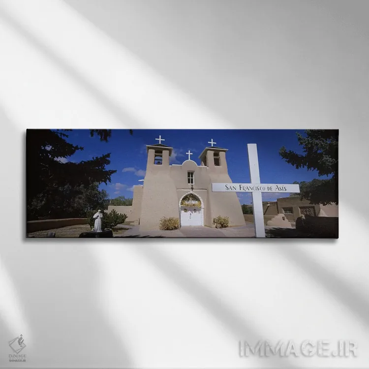 تابلو دکوراتیو San Francisco de Asis Church, Ranchos De Taos, New Mexi… اثر پانورامیک ایمجز - نمای روبهرو روی دیوار