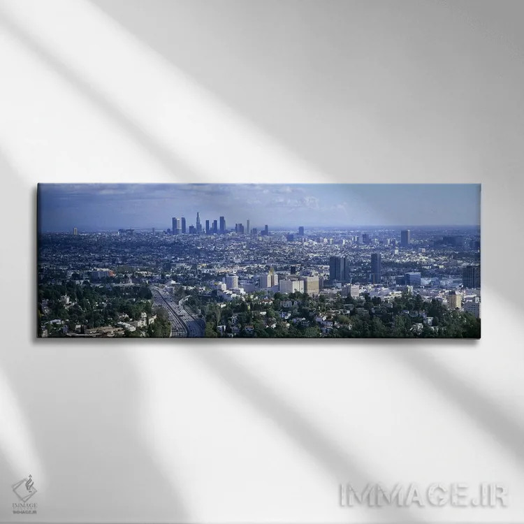 تابلو دکوراتیو Los Angeles, California, USA,نمای هوایی از شهر لس آنجلس… اثر پانورامیک ایمجز - نمای روبهرو روی دیوار