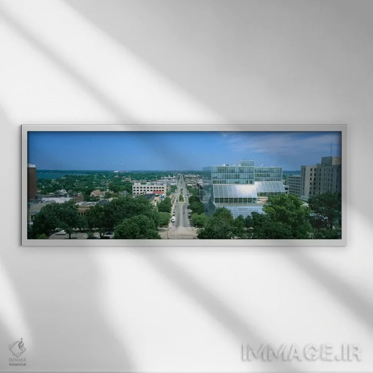 تابلو دکوراتیو E. Washington Ave, Madison, Wisconsin, USA,نمای بالا از… اثر پانورامیک ایمجز - نمای قابدار سفید
