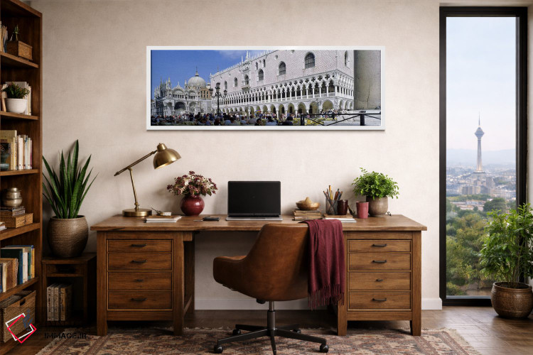 تابلو دکوراتیو St. Mark's Square, Venice, Italy,گردشگر بیرون از کلیسای… اثر پانورامیک ایمجز - D1W
