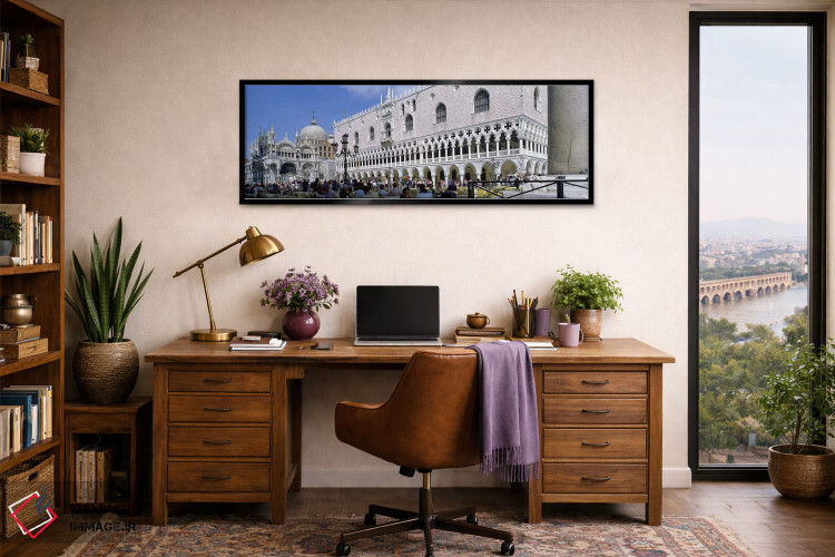 تابلو دکوراتیو St. Mark's Square, Venice, Italy,گردشگر بیرون از کلیسای… اثر پانورامیک ایمجز - D3B