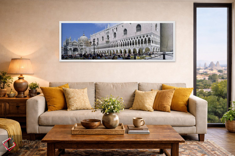 تابلو دکوراتیو St. Mark's Square, Venice, Italy,گردشگر بیرون از کلیسای… اثر پانورامیک ایمجز - D5W