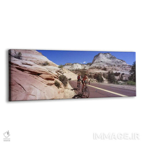تابلو دکوراتیو Zion National Park, Utah, USA,دو نفر در حال دوچرخه سوار… اثر پانورامیک ایمجز - نمای پرسپکتیو محصول