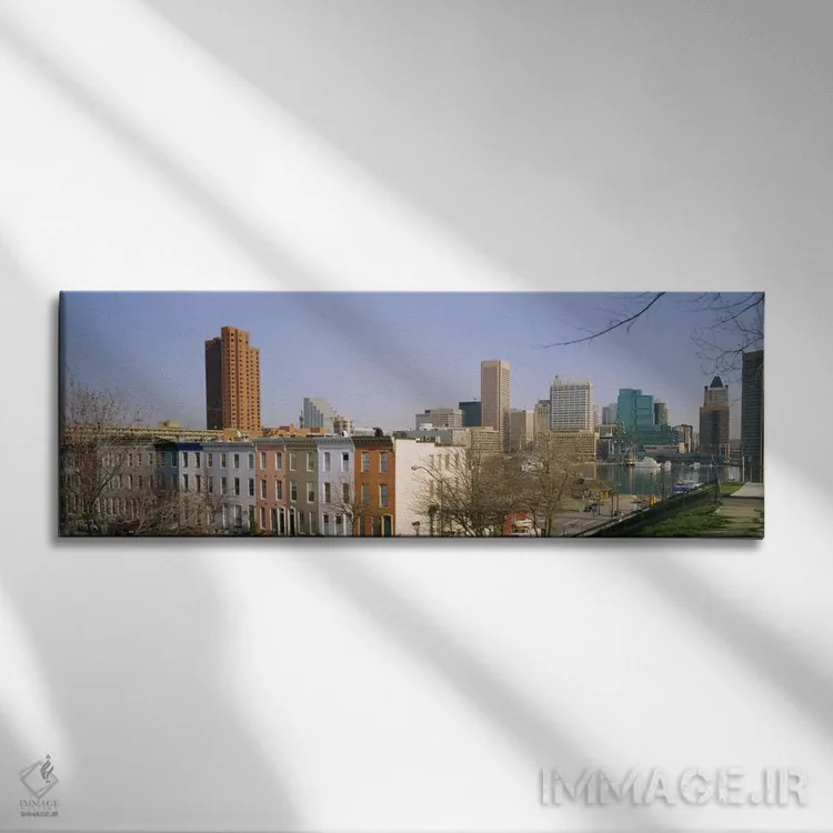 تابلو دکوراتیو Inner Harbor, Baltimore, Maryland, USA,نمای بالا از ساخ… اثر پانورامیک ایمجز - نمای روبهرو روی دیوار