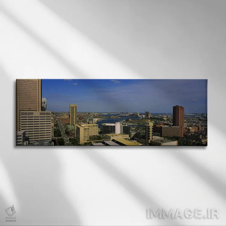 تابلو دکوراتیو Baltimore, Maryland, USA,نمای زاویه بالا از آسمان خراش… اثر پانورامیک ایمجز - نمای روبهرو روی دیوار
