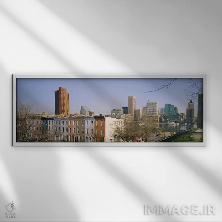 تابلو دکوراتیو Inner Harbor, Baltimore, Maryland, USA,نمای بالا از ساخ… اثر پانورامیک ایمجز - نمای قابدار سفید
