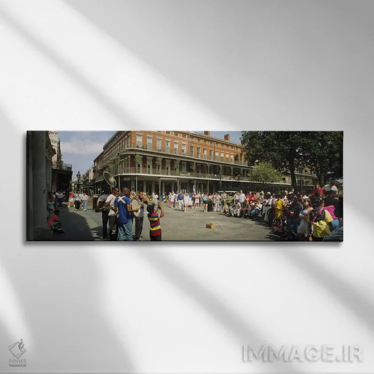 تابلو دکوراتیو New Orleans, Louisiana, USA,گردشگران در مقابل ساختمانی… اثر پانورامیک ایمجز - نمای روبهرو روی دیوار