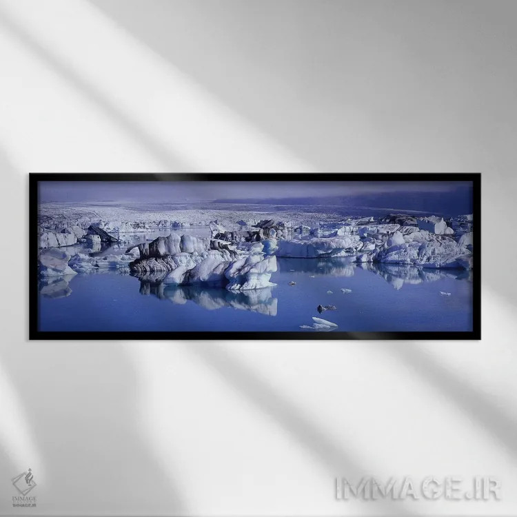 تابلو دکوراتیو Breidamerkurjokull, Vatnajokull, Iceland,تالاب یخچالی ی… اثر پانورامیک ایمجز - نمای قابدار مشکی