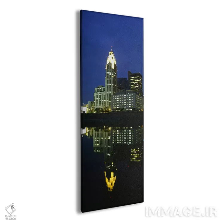 تابلو دکوراتیو Scioto River, Columbus, Ohio, USA,ساختمان های روشن شهر… اثر پانورامیک ایمجز - نمای پرسپکتیو محصول