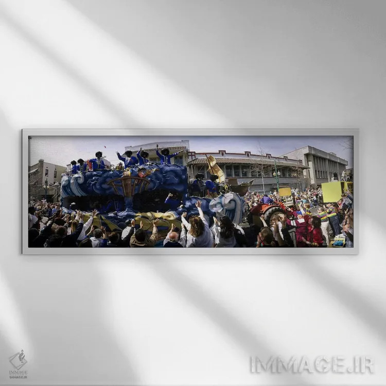 تابلو دکوراتیو New Orleans, Louisiana, USA,جمعیت مردم در حال تشویق کار… اثر پانورامیک ایمجز - نمای قابدار سفید