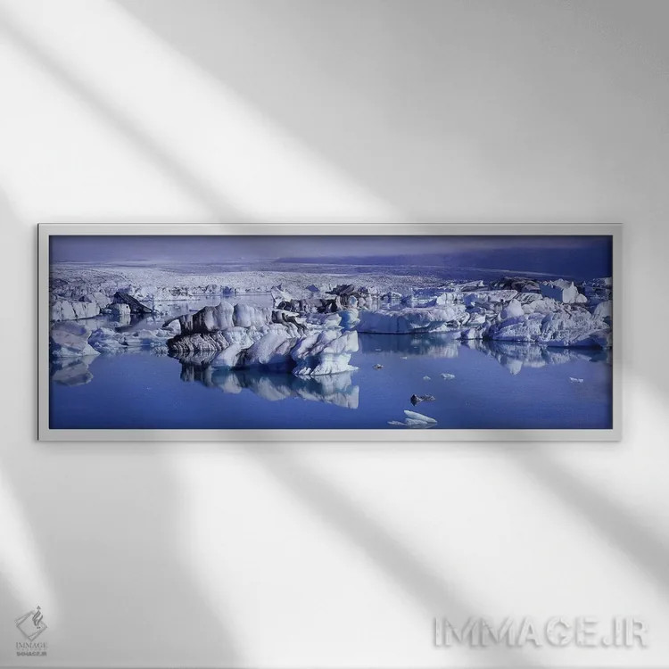 تابلو دکوراتیو Breidamerkurjokull, Vatnajokull, Iceland,تالاب یخچالی ی… اثر پانورامیک ایمجز - نمای قابدار سفید