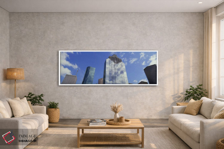 تابلو دکوراتیو Houston, Texas, USA,نمای زاویه پایین از ساختمان های ادا… اثر پانورامیک ایمجز - D2W