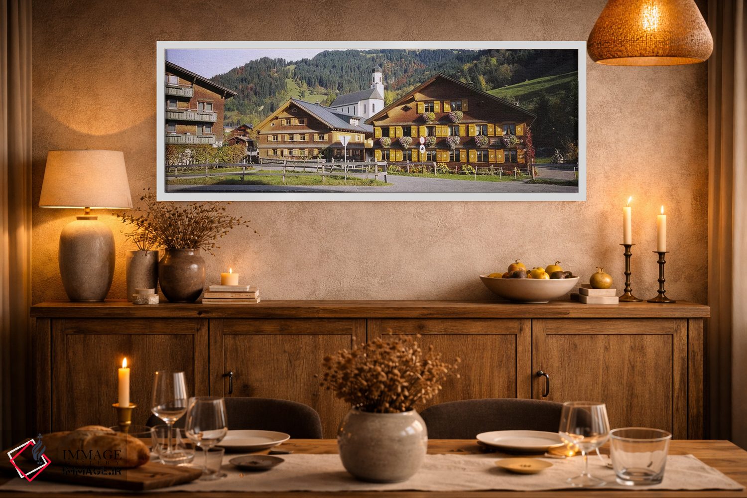 تابلو دکوراتیو Bregenzerwald, Vorarlberg, Austria,کلیسا در روستا، برگن… اثر پانورامیک ایمجز - D2W