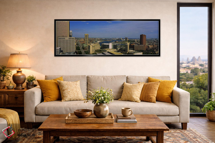 تابلو دکوراتیو Baltimore, Maryland, USA,نمای زاویه بالا از آسمان خراش… اثر پانورامیک ایمجز - D6B
