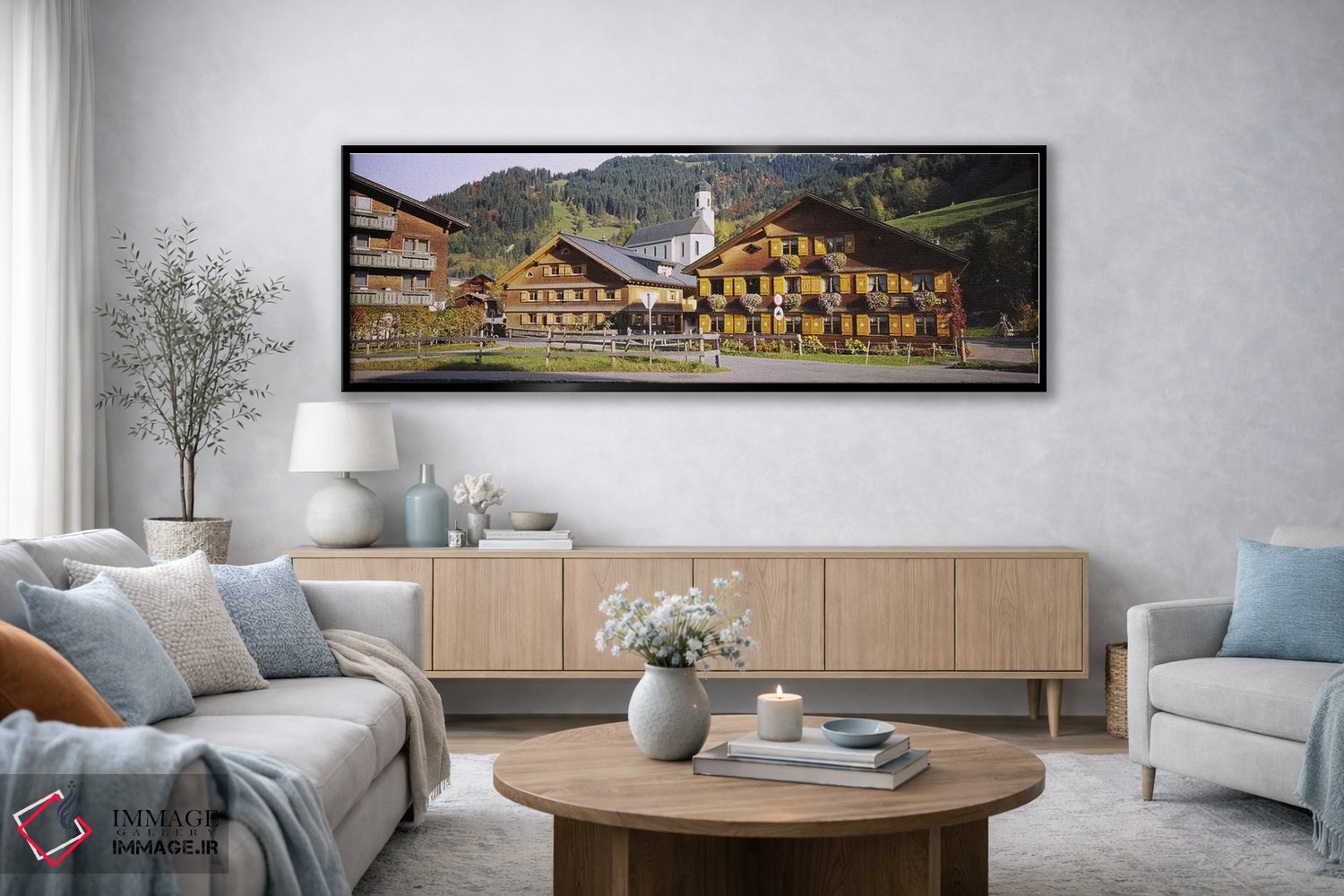 تابلو دکوراتیو Bregenzerwald, Vorarlberg, Austria,کلیسا در روستا، برگن… اثر پانورامیک ایمجز - D3B