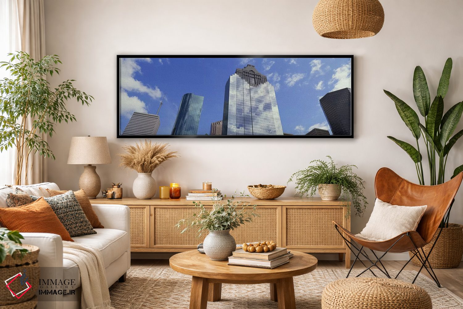 تابلو دکوراتیو Houston, Texas, USA,نمای زاویه پایین از ساختمان های ادا… اثر پانورامیک ایمجز - D4B