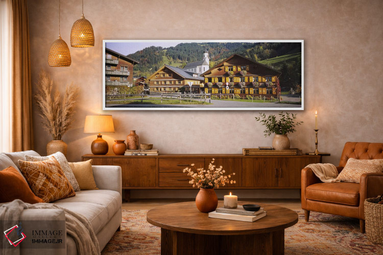 تابلو دکوراتیو Bregenzerwald, Vorarlberg, Austria,کلیسا در روستا، برگن… اثر پانورامیک ایمجز - D5W