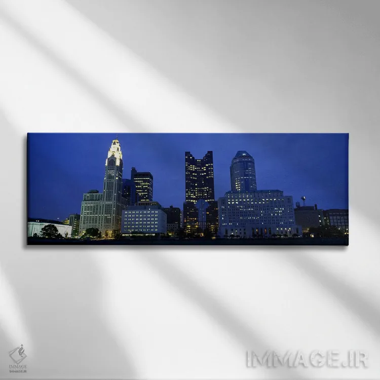 تابلو دکوراتیو Columbus, Ohio, USA,نمای زاویه پایین از ساختمان های روش… اثر پانورامیک ایمجز - نمای روبهرو روی دیوار