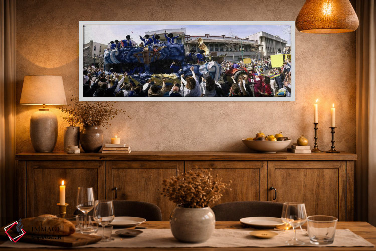 تابلو دکوراتیو New Orleans, Louisiana, USA,جمعیت مردم در حال تشویق کار… اثر پانورامیک ایمجز - D2W