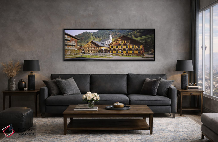 تابلو دکوراتیو Bregenzerwald, Vorarlberg, Austria,کلیسا در روستا، برگن… اثر پانورامیک ایمجز - D6B