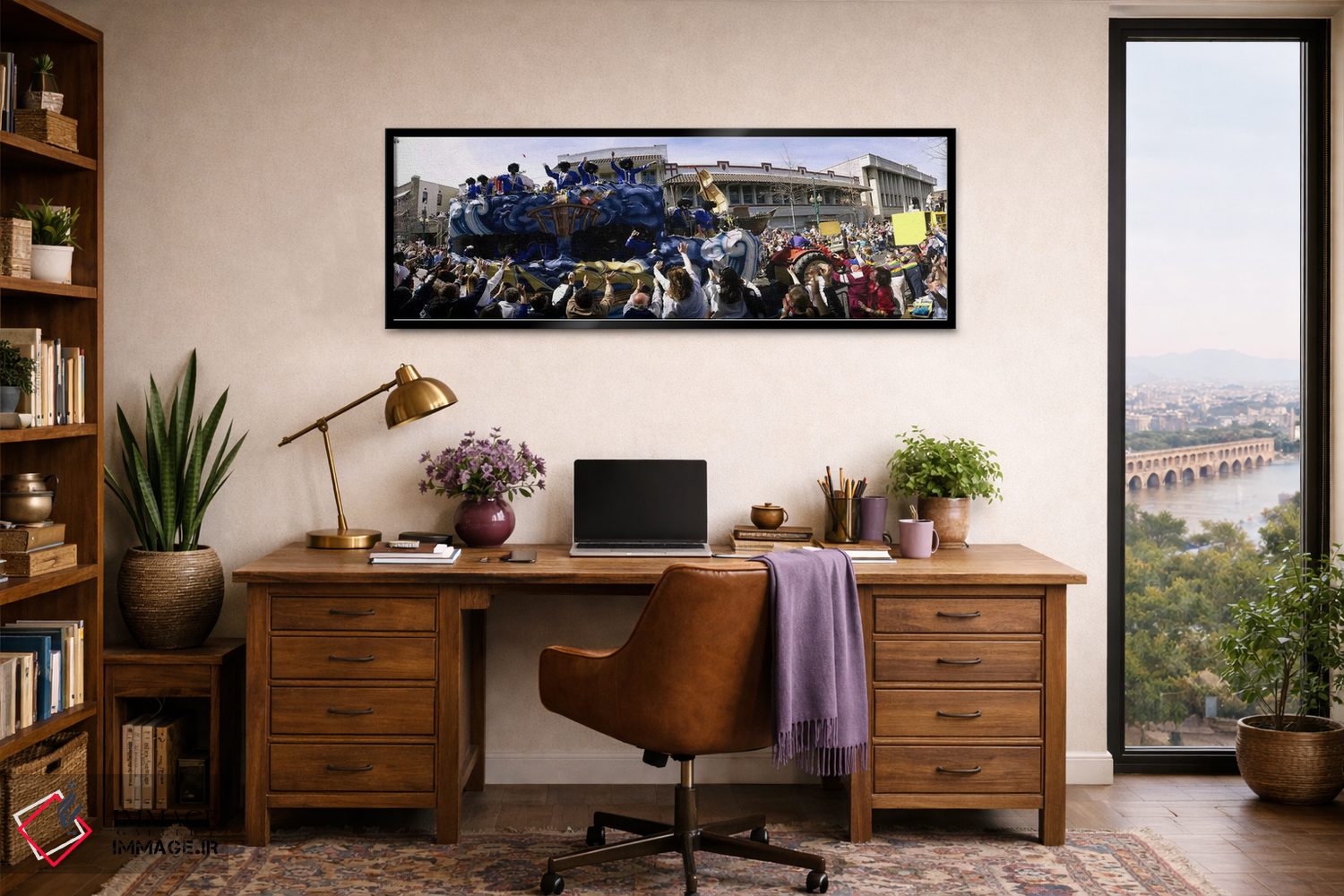 تابلو دکوراتیو New Orleans, Louisiana, USA,جمعیت مردم در حال تشویق کار… اثر پانورامیک ایمجز - D3B