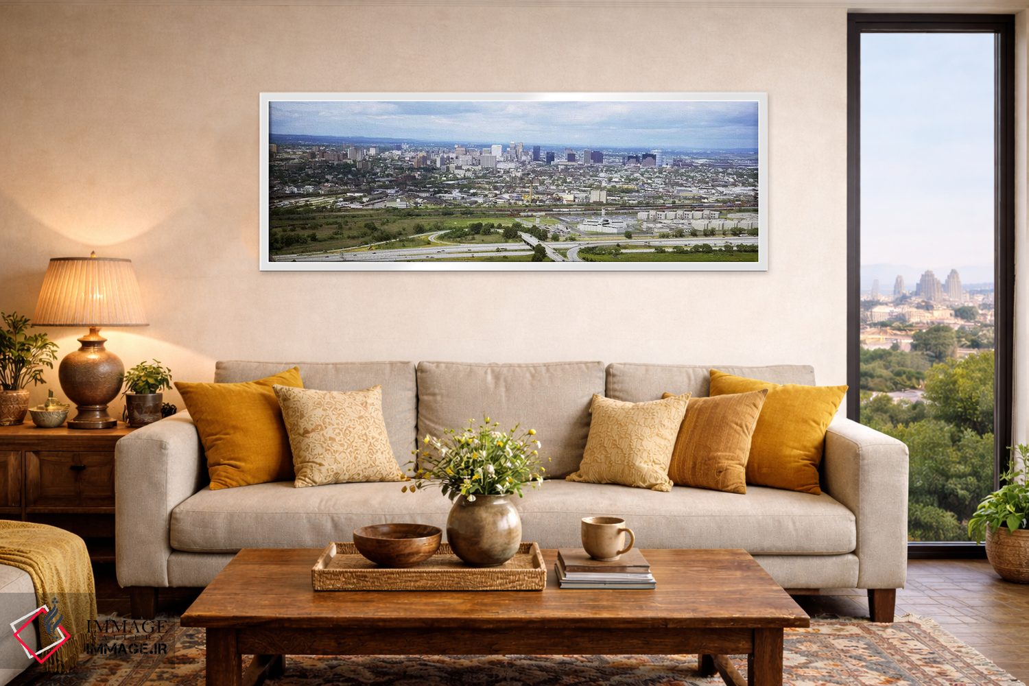 تابلو دکوراتیو Newark, New Jersey, USA,نمای هوایی از شهر نیوآرک، نیوجر… اثر پانورامیک ایمجز - D5W