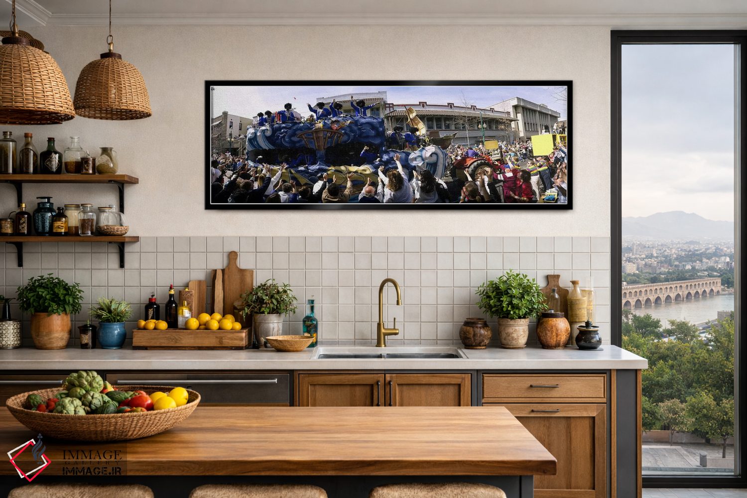 تابلو دکوراتیو New Orleans, Louisiana, USA,جمعیت مردم در حال تشویق کار… اثر پانورامیک ایمجز - D4B