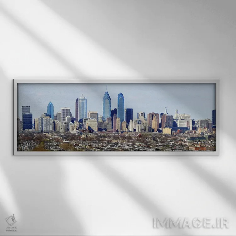 تابلو دکوراتیو Philadelphia, Pennsylvania, USA #4,آسمان خراش ها در شهر… اثر پانورامیک ایمجز - نمای قابدار سفید