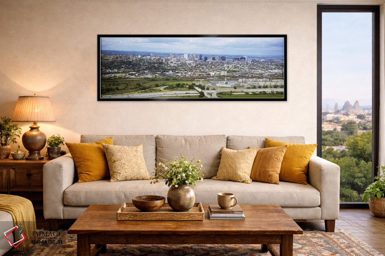 تابلو دکوراتیو Newark, New Jersey, USA,نمای هوایی از شهر نیوآرک، نیوجر… اثر پانورامیک ایمجز - D6B