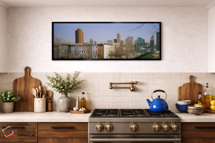 تابلو دکوراتیو Inner Harbor, Baltimore, Maryland, USA,نمای بالا از ساخ… اثر پانورامیک ایمجز - D2B