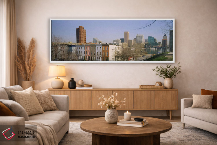 تابلو دکوراتیو Inner Harbor, Baltimore, Maryland, USA,نمای بالا از ساخ… اثر پانورامیک ایمجز - D3W
