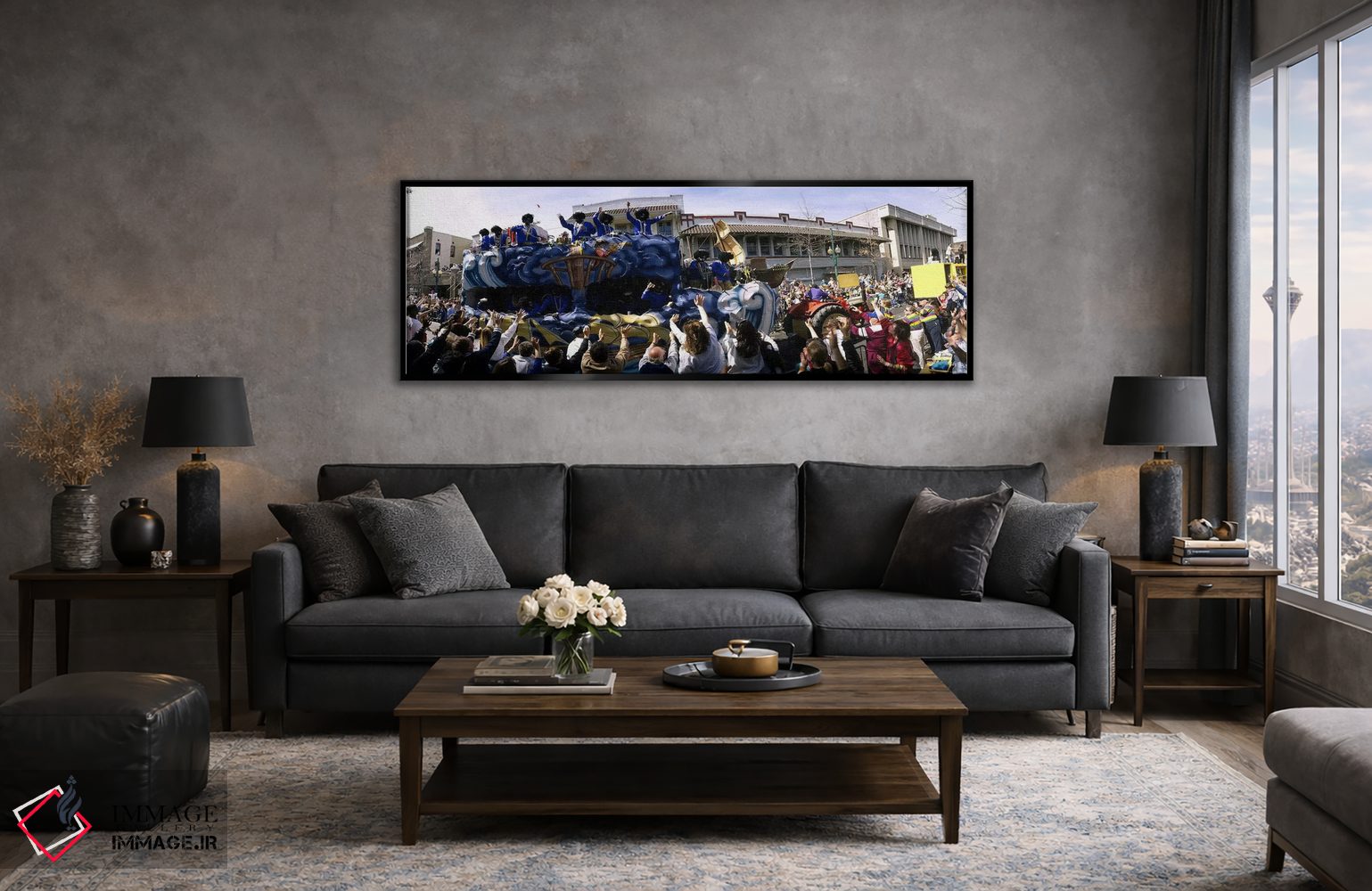 تابلو دکوراتیو New Orleans, Louisiana, USA,جمعیت مردم در حال تشویق کار… اثر پانورامیک ایمجز - D6B