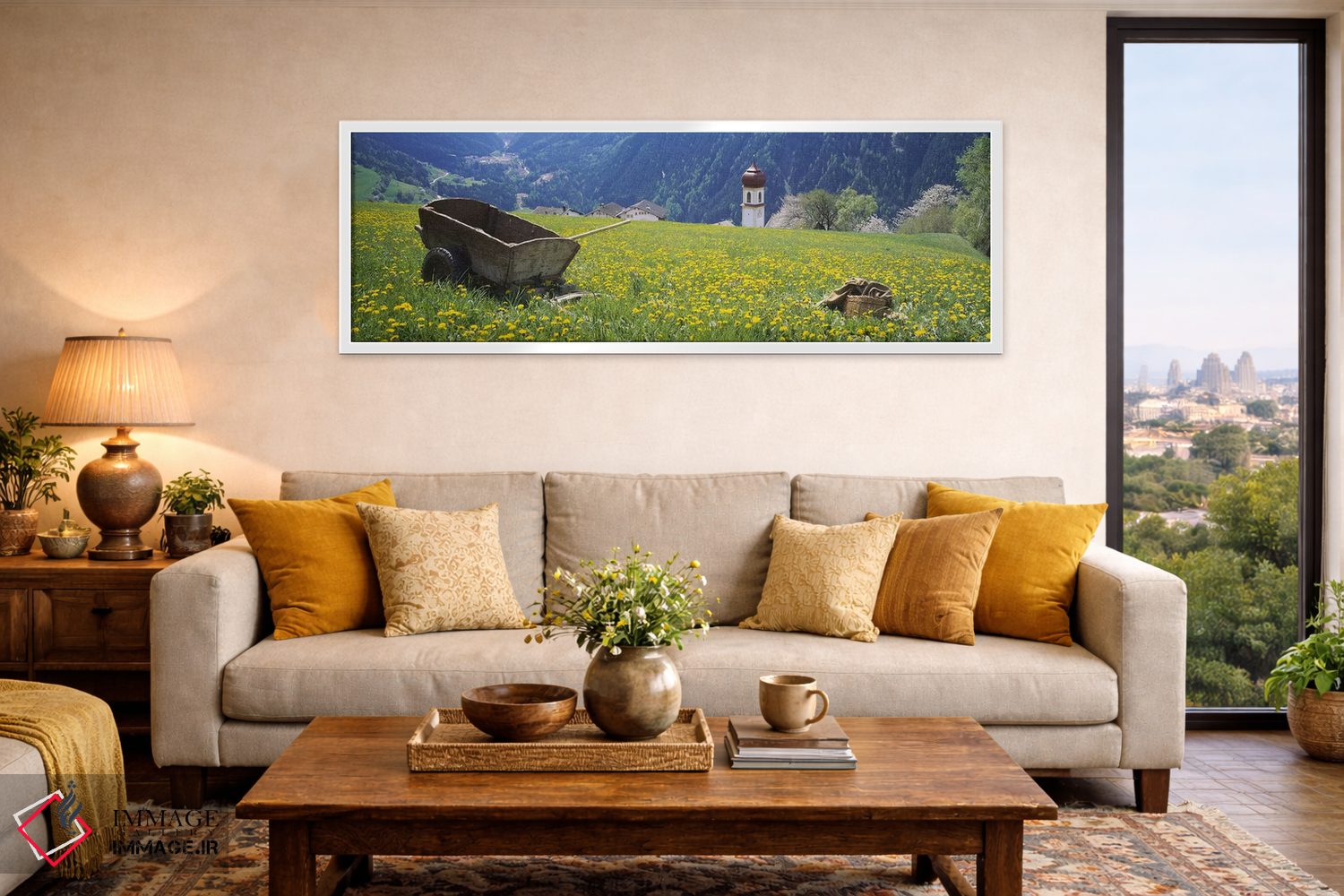 تابلو دکوراتیو Tyrol, Austria,فرغون در یک مزرعه، تیرول، اتریش اثر پانورامیک ایمجز - D4W