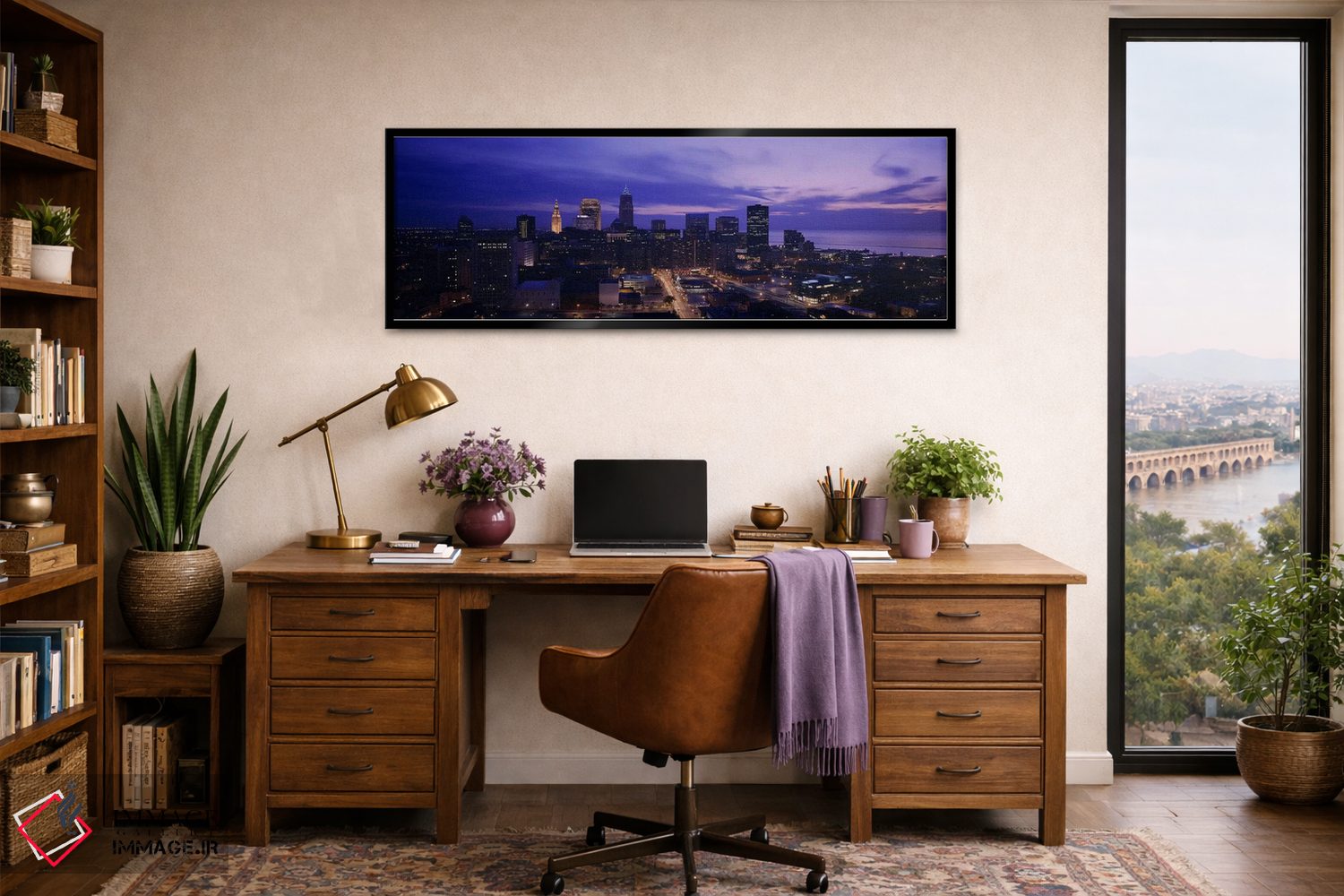 تابلو دکوراتیو Cleveland, Ohio, USA,نمای بالا از ساختمان های شهری، کلی… اثر پانورامیک ایمجز - D3B