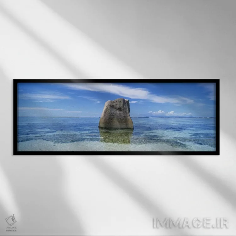 تابلو دکوراتیو Anse Source D'argent Beach, La Digue Island, Seychelles… اثر پانورامیک ایمجز - نمای قابدار مشکی