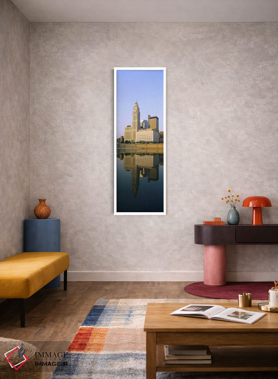 تابلو دکوراتیو Scioto River, Columbus, Ohio, USA,انعکاس ساختمان ها در… اثر پانورامیک ایمجز - D2W