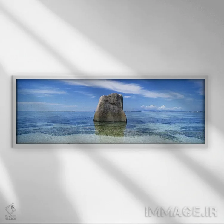 تابلو دکوراتیو Anse Source D'argent Beach, La Digue Island, Seychelles… اثر پانورامیک ایمجز - نمای قابدار سفید