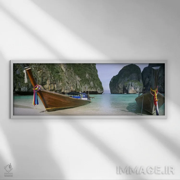 تابلو دکوراتیو Maya Bay, Ko Phi Phi Le, Phi Phi Islands, Krabi Provinc… اثر پانورامیک ایمجز - نمای قابدار سفید