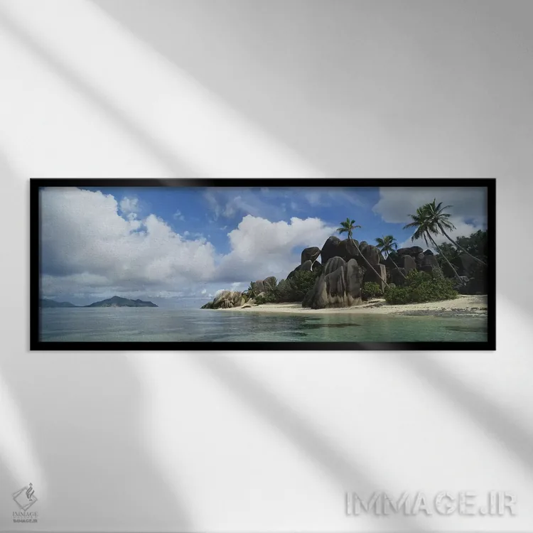 تابلو دکوراتیو La Digue Island, Republic Of Seychelles,انس سورس دارژان… اثر پانورامیک ایمجز - نمای قابدار مشکی