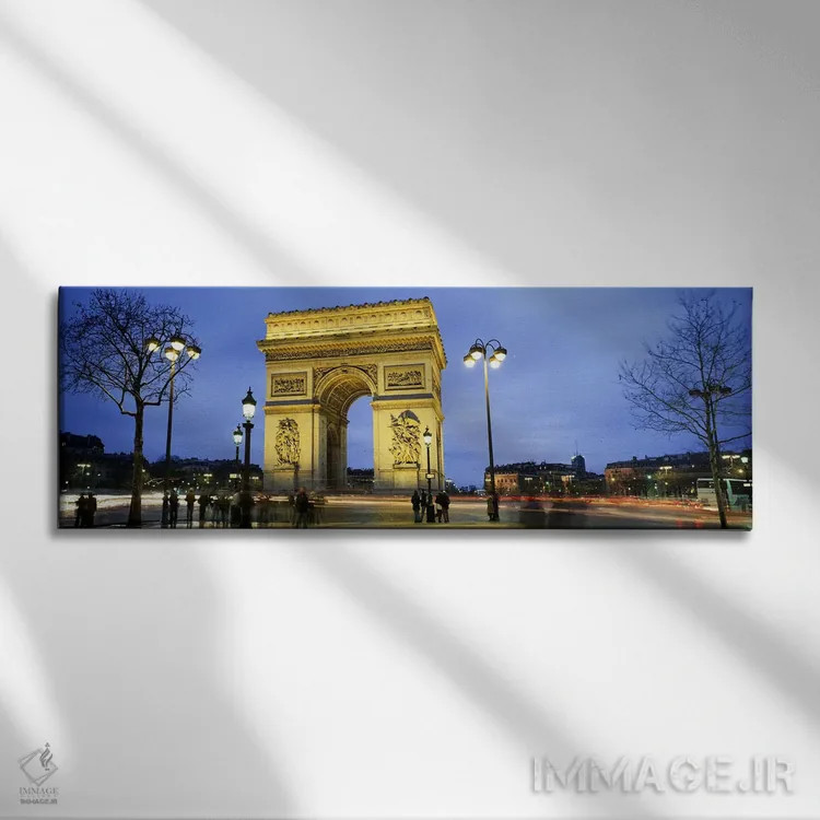 تابلو دکوراتیو Arc de Triomphe, Paris, France,گردشگران در حال قدم زدن… اثر پانورامیک ایمجز - نمای روبهرو روی دیوار
