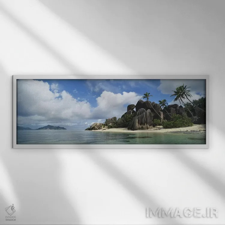 تابلو دکوراتیو La Digue Island, Republic Of Seychelles,انس سورس دارژان… اثر پانورامیک ایمجز - نمای قابدار سفید