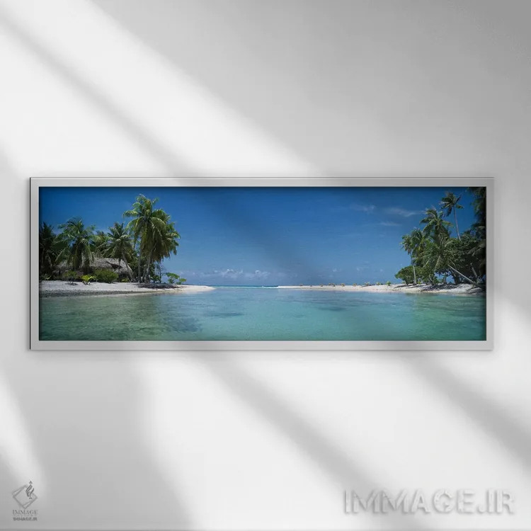 تابلو دکوراتیو Tikehau, Palliser Islands, French Polynesia,منظره گرمسی… اثر پانورامیک ایمجز - نمای قابدار سفید