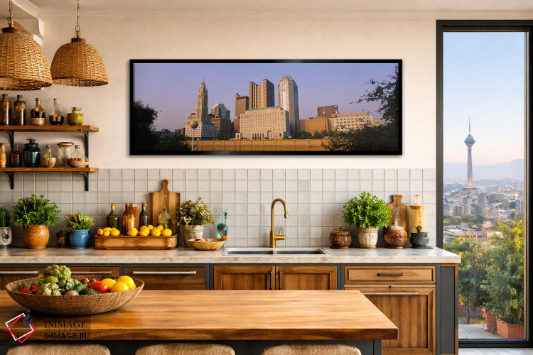 تابلو دکوراتیو Scioto River, Columbus, Ohio, USA,نمای زاویه پایین از س… اثر پانورامیک ایمجز - D2B