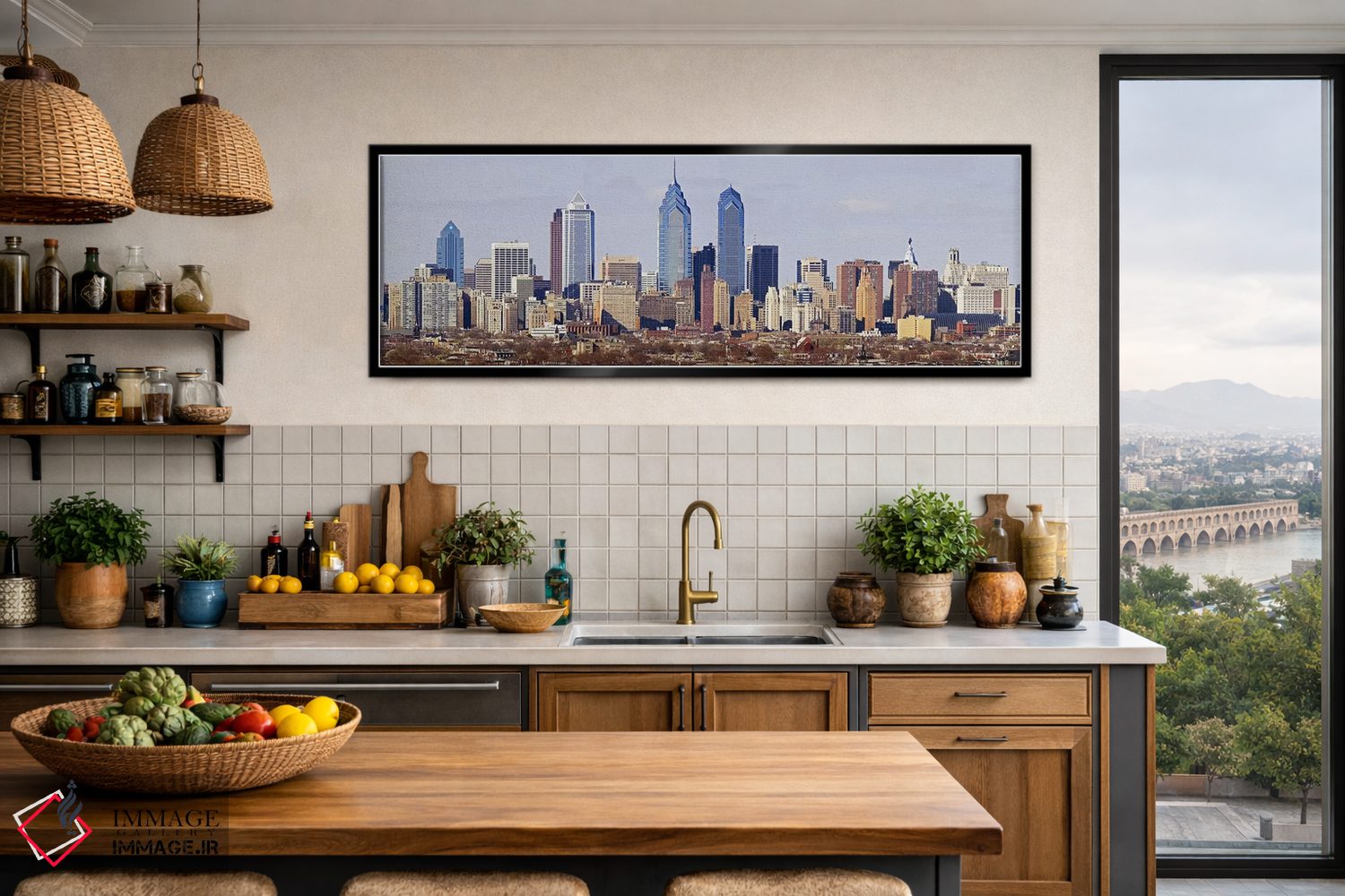 تابلو دکوراتیو Philadelphia, Pennsylvania, USA #5,آسمان خراش ها در شهر… اثر پانورامیک ایمجز - D4B