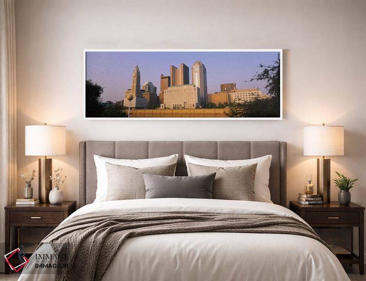 تابلو دکوراتیو Scioto River, Columbus, Ohio, USA,نمای زاویه پایین از س… اثر پانورامیک ایمجز - D4W