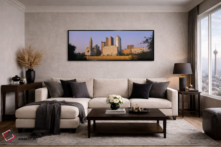 تابلو دکوراتیو Scioto River, Columbus, Ohio, USA,نمای زاویه پایین از س… اثر پانورامیک ایمجز - D5B
