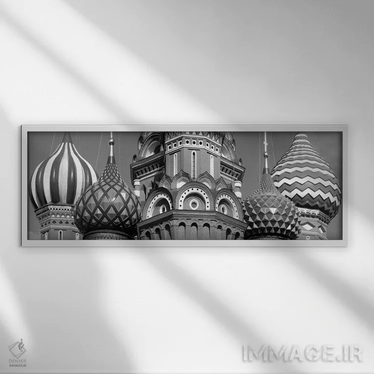 تابلو دکوراتیو St. Basil's Cathedral, Red Square, Moscow, Russia ,نمای… اثر پانورامیک ایمجز - نمای قابدار سفید