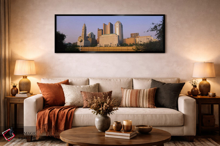 تابلو دکوراتیو Scioto River, Columbus, Ohio, USA,نمای زاویه پایین از س… اثر پانورامیک ایمجز - D6B