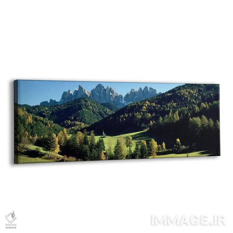تابلو دکوراتیو Val di Funes, South Tyrol, Italy,نمای دور کلیسای سنت یو… اثر پانورامیک ایمجز - نمای پرسپکتیو محصول
